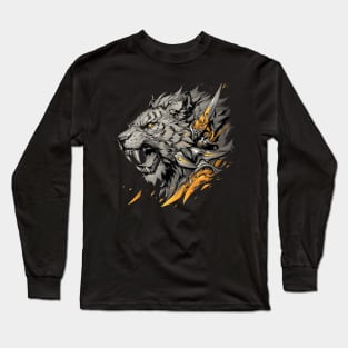 angry lion Long Sleeve T-Shirt